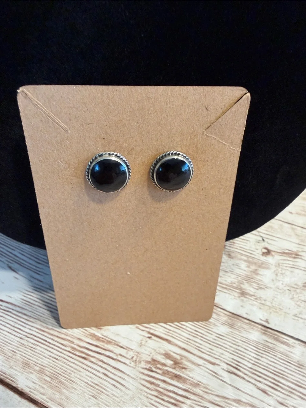 925 Silver Black Onyx Stud Earrings